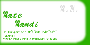 mate mandi business card